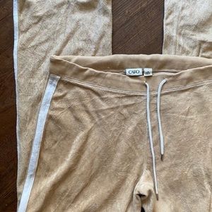 Cato tan velour tracksuit sweatpants